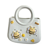 The Style Sutrabeach Tote Bag Waterproof Eva Trendy Beach Hole Bag For Outdoor Pool Holiday White W Yellow Charm|Clothing, Shoes