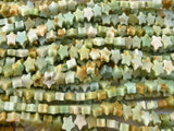 6mm Star Shaped Stone Beads 1 Strand Phoenix Turquoise Star Beads 70pcs for Bracelet Necklace Making Craft (Phoenix Turquoise, 1