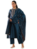 Libas Women'S Chanderi Silk Woven Design Kurta Set (49429 Teal