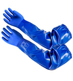 AnTools 25 Heavy-Duty PVC Chemical Gloves, Waterproof Long-Sleeve Work Gloves with Cotton Liner and Non-Slip Grip, for Lab, Pool