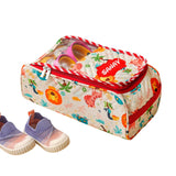 Gifting Joy Kids Shoe Bag With Clear Window, Animal Print Design, Personalised Name Tag, Zippered Closure, Carry Handle, For Kid