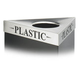 Safco Products 9552BL Trifecta Waste Receptacle 34 High Base with 9560PC Plastic Trifecta Lid, 19Gallon, Black