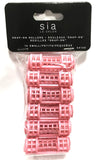 12pc Small Mini Tiny Snap On (Clip-On) Hair Rollers PINK
