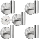 TocTen Towel Hook for Bathroom, 5 Pack Wall Mounted Robe Hook, SUS 304 Stainless Steel Coat Hook, Heavy Duty Door Hanger Towel H