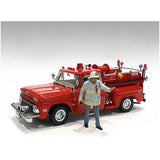 American Diorama Firefighters 6 Piece Figure Set (4 Males, 1 Dog, 1 Accessory) For 1/18 Scale Models 76318-76319-76320-76321