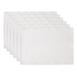 DII Basic Everyday Ribbed Tabletop 100% Cotton, Placemat Set, 13x19, White, 6 Piece