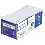 Avery 4065 Pin Fed Labels, 1 Across, 4Inch x15/16Inch , 5000/BX, White