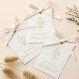 Humyoun 11 Pcs Bridesmaid Proposal Card with Ribbon Bow Floral Metallic Bridal Gift 8 Will You Be My Bridesmaid 2 Maid of Honor 