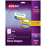 Avery Flexible Printable Name Badges, 2-1/3 x 3-3/8 Rectangle Labels, White, 5 Packs, 800 Removable Name Tag Stickers Total (839