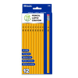 BAZIC Pencil #2 HB Pencils, Latex Free Eraser, Wood Free Yellow Unsharpened Bulk Pencils for Exam School Office (12/Pack), 1Pac