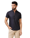 Toplot Men'S Regular Fit Solid Casual Shirt With Pocket Design With Spread Collar & Half Sleeves (Half-Pocket-5179-Navy-Xl),Navy,,B0CYGCNPXL