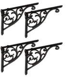 Shelf Brackets 4 Inch 4 Pack Heavy Duty Iron Gray Wall Bracket Victorian Kitchen Decorative Rack Shelves, Shelf Bracket Availabl