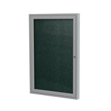 Ghent 36x36 1Door Outdoor Enclosed Vinyl Bulletin Board, Shatter Resistant, with Lock, Satin Aluminum Frame Ebony (PA13636V