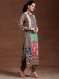 Libas Women'S Crepe Ethnic Motifs Straight Kurta (29240O0R Multicolour Xl