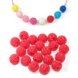 20 Pcs Bedazzling Red Resin Rhinestone Beads for Jewelry Making,18x20 mm Disco Ball Beads Shiny Crystal Round Bead Bulk for Craf