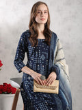 Anni Designer Women'S Rayon Blend Straight Printed Kurta With Pant & Dupatta (Paulmi Blue-Vks02_Xl_Blue_X-Large),Blue,XL,,,