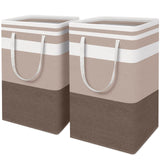 HomeHacks 2-Pack Large Laundry Basket, Waterproof, Freestanding Laundry Hamper, Collapsible Tall Clothes Hamper with Extended Ha