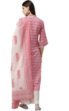 Rytras Women'S Rayon Printed Straight Kurti With Palazzos And Dupatta Set (Small) Pink