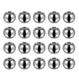 HARFINGTON 40pcs Beads 10mm Stainless Steel 3.5mm Hole Dia Bead for DIY Crafts, Silver Tone