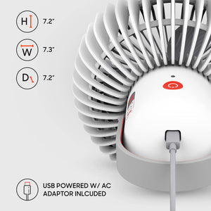 Sharper Image REFRESH 01X Rechargeable Personal Fan, White