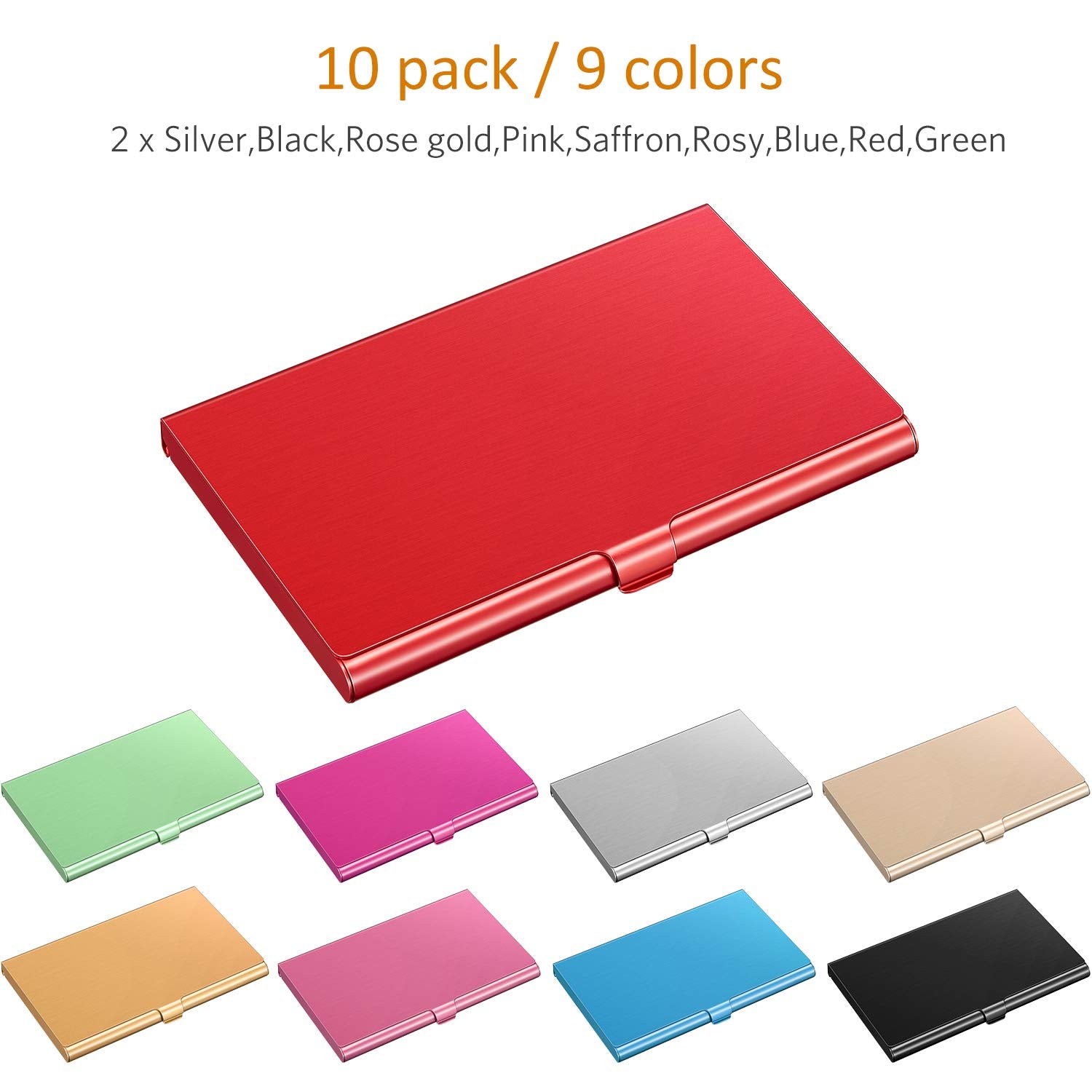 10 Pack Business Card Holder Case Aluminum Business Name Card Credit Card Case Pocket Business Card Case Wallet Business Card Ca
