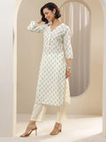 Libas Women'S Pure Cotton Kurta Sets (99308_Off White_M)