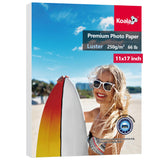 Koala Premium Photo Paper 11x17 In Luster Photo Printer Paper for Inkjet Printer Water-Resistant Soft Gloss 66lb 50 Sheets