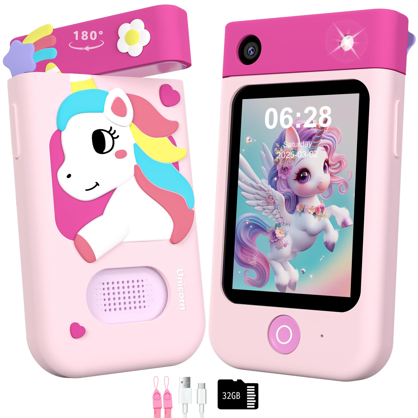 Makolle Kids Smart Phone for Girls Christmas Birthday Gifts Age 3-10 2.8'Touchscreen Toddler Learning Toy Story Phones for Kids 