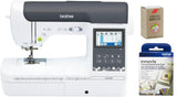 Brother SE2000 Computerized Sewing and Embroidery Machine, SA5FTPKG 5-Foot Embellishment Pack and SAEMB7511 100-Piece 75/11 Embr