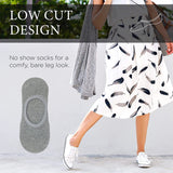 Xjarvis Premium 5 Pairs No Show Low Cut Loafer Socks For Men & Women Non Slip With Combed Cotton Socks For Sports Running & Hiking Pack Of 5 Grey (Free Size),Grey,,B0B4G3Y9WM