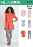 NEW LOOK Patterns Misses Knit Tunics with Leggings Size A (XSSMLXL) 6439