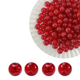 PAMIR TONG 400pcs 8mm Round Crackle Red Glass Beads for Bracelet Pretty Smooth Loose Beads for Necklace-Earring-Jewelry Making, 