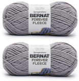 Bernat Forever Fleece Lunar Gray Yarn - 2 Pack of 280g/9.9oz - Polyester - 6 Super Bulky - 194 Yards - Knitting/Crochet