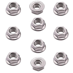 1/4-20 Serrated Flange Hex Lock Nuts, SpzcdZa 50pcs 304 Stainless Steel Serrated Metric Hex Flange Lock Nuts,Bright Finish