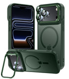 TOBOVON for iPhone 17 Pro Case 6.3, Fits MagSafe, with Built-in Camera Ring Stand & Lens Protector, Translucent Matte Military