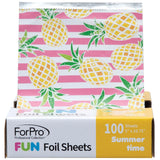 ForPro FUN Summertime 5 Foil Sheets, Aluminum Hair Foils for Color Application and Highlighting Services, Food Safe, Pop-Up Disp