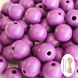 150Pcs Purple Wooden Beads with Large Hole, Round Loose Beads Natural Spacer Beading Supplies for Farmhouse Beaded Garland Neckl