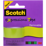 3m C214Grn 3/4 X 300 Lime Green Scotch Expressions Removable Tape