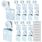 Blulu 16 Pack Sliding Closet Door Roller Kit Include Screws Wardrobe Door Rollers Hardware for Top Hung Bypass, 1/2 Inch and 7/8
