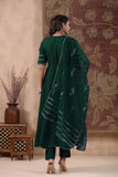 Gosriki Women'S Rayon Blend Anarkali Solid Kurta With Pant & Dupatta (Nirmooha Green-Gs_S_Green_Small),Green,,B0DKXPWZ1K