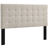 CasaFoyer Paisley Tufted King/California King Headboard | Upholstered Linen | Beige | Adjustable Height | Durable Construction | Extra Wide Wood Legs