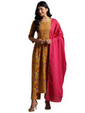 Libas Women's Cotton Kurta Set (27394_Yellow