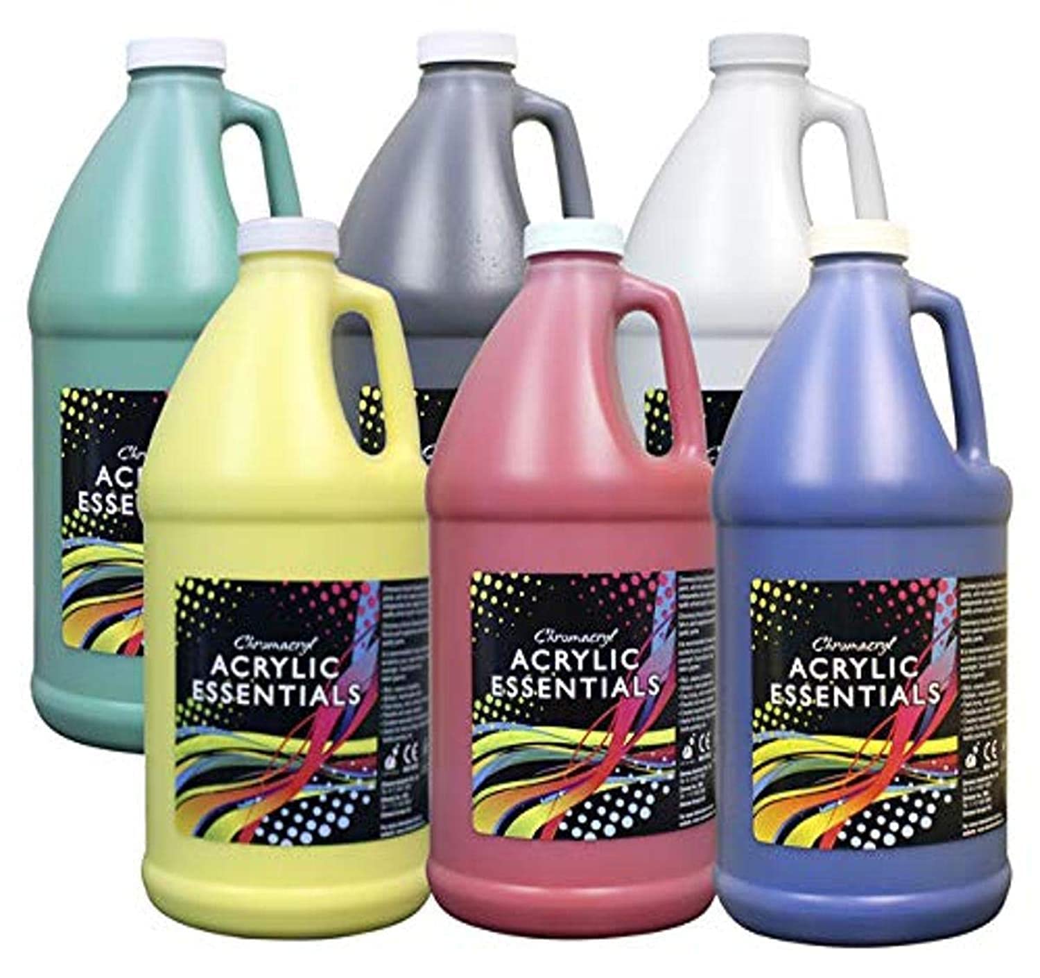 Chroma Acrylic Essential Set, 1/2 Gallon Jugs, Assorted Primary Colors, Set Of 6 - 59001