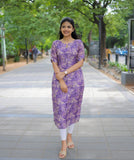 Gosriki Women'S Viscose Chanderi Straight Printed Kurta (Godavari Blue-Gs_S_Blue_Small),Blue,,B0DS9G3YB2
