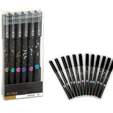 MUREN Pack of 12 Pieces Erasable Gel Pens Set, Galaxy Space Star Design Black Ink Pen Smooth Writing & Eraser Student Stationery