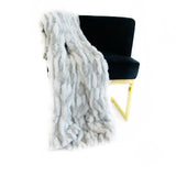 Plutus White Silver Snow Chinchilla Faux Fur Luxury Throw Blanket 114In X 120In