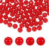 HARFINGTON 100pcs Red Acrylic Round Beads 6mm Dia 1.9mm Hole Plastic Resin Smooth Balls Loose Bead for Jewelry Making Bracelets 