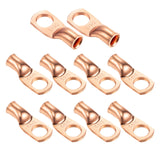 Ampper Heavy Duty Copper Wire Lugs, UL Eyelets Ring Crimp Copper Terminal Connectors for Battery Cable Ends and More (2 Awg, 1/2