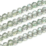 350pcs Czech 8mm Faceted Round Crystal Glass Loose Beads Spacers Light Green Shimmer for DIY Craft Jewelry Making CC2R840