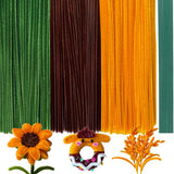 300Pieces Sunflower Color Pipe Cleaners with 20Pieces Flower Stems, Pipe Cleaner Crafts for DIY Art and Craft Projects Creative 